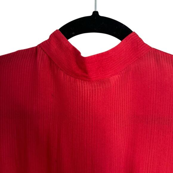 & Other Stories Frill Hem Red Long Sleeve Dress - Picture 6 of 14